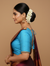 Royal Blue Aari Blouse – Single Line Golden beads Work
