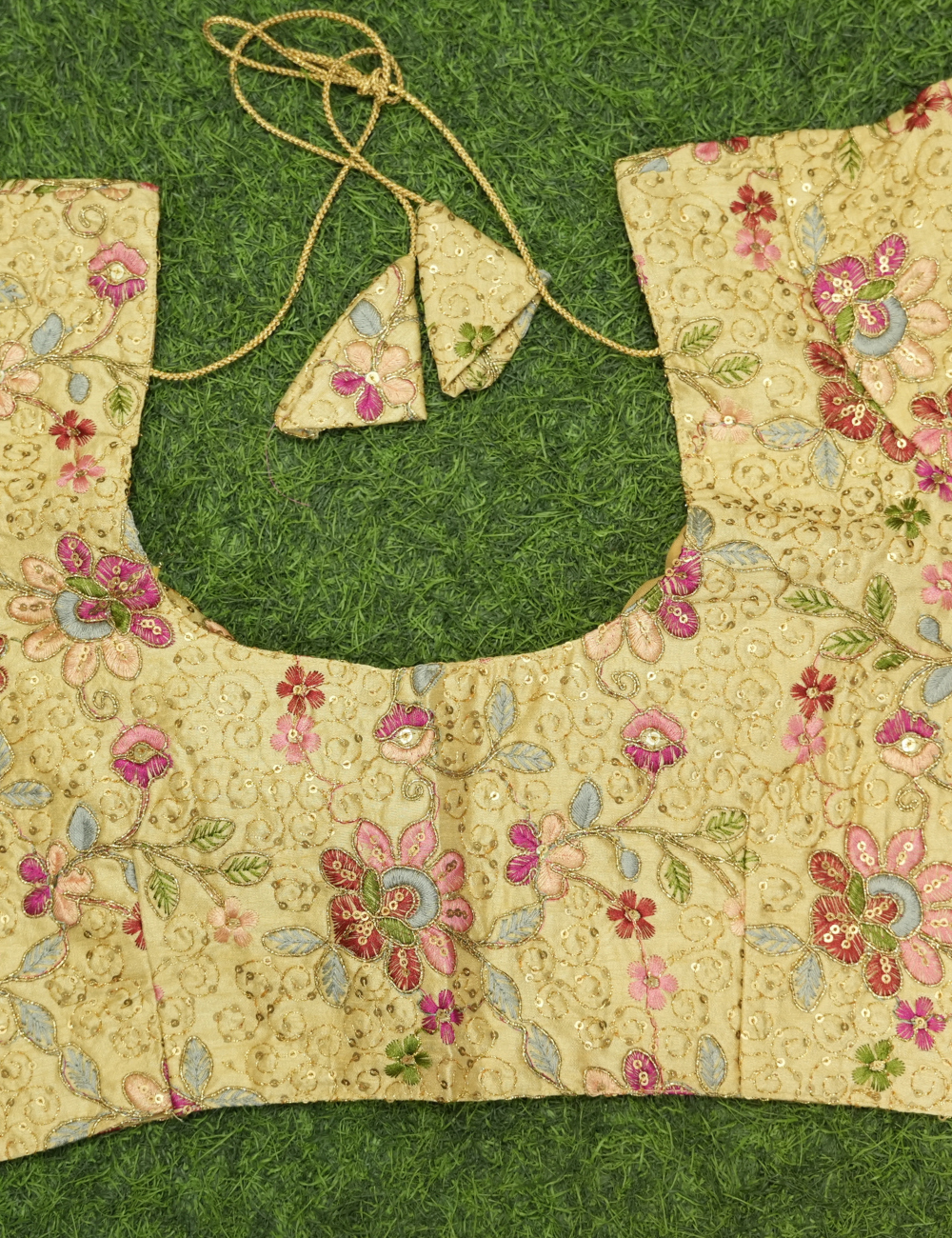 Versatile Sandal Embroidery Readymade Blouse