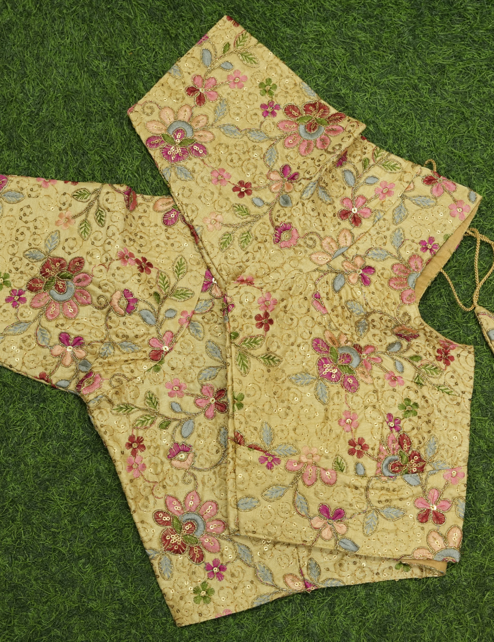 Versatile Sandal Embroidery Readymade Blouse