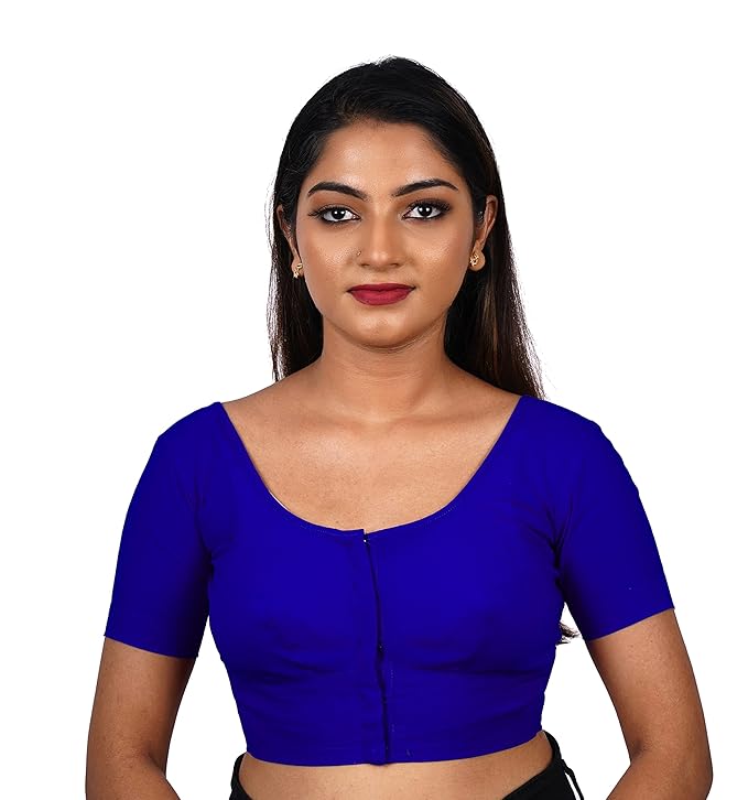 Premium Royal Blue two by two Cotton Readymade Blouse