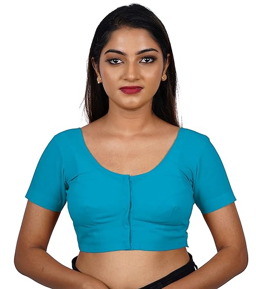 Premium Royal Blue two by two Cotton Readymade Blouse
