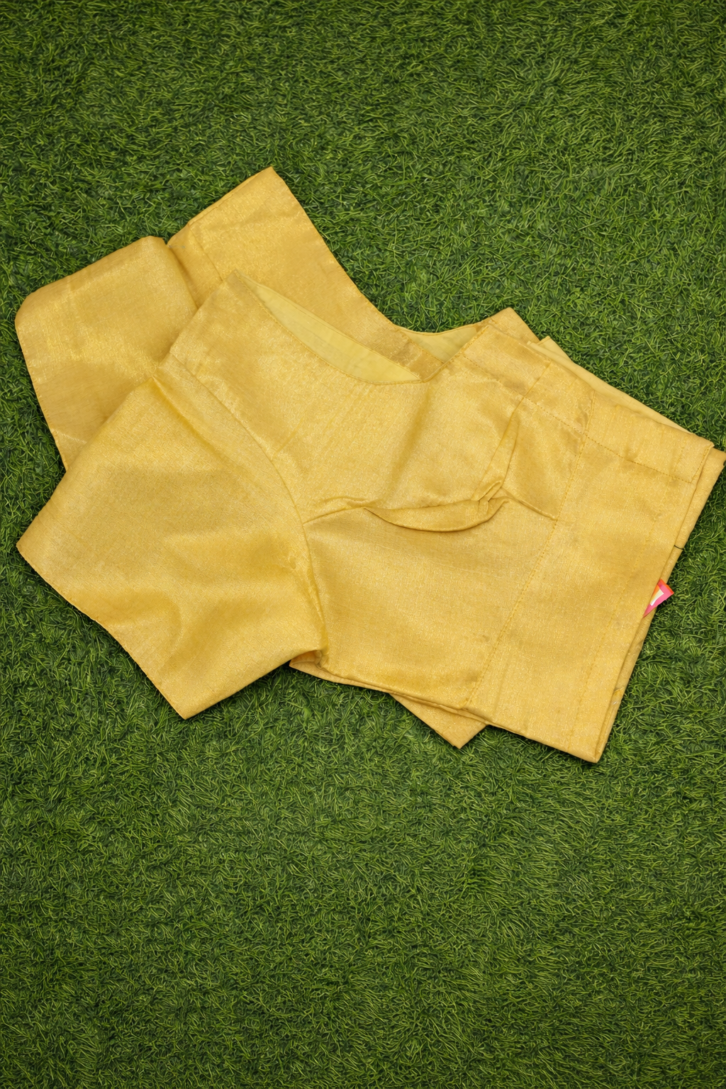 Golden Function Wear Plain Tissue Blouse – Half Sleeves