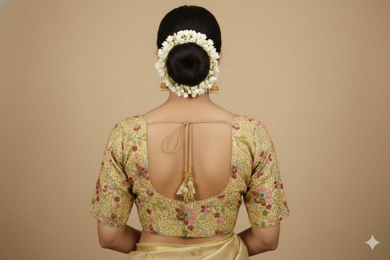 Versatile Sandal Embroidery Readymade Blouse