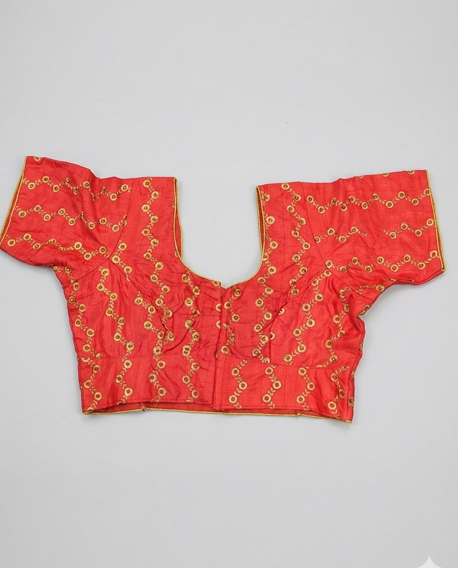 Red Blouse with Golden Embroidery – 36" Size