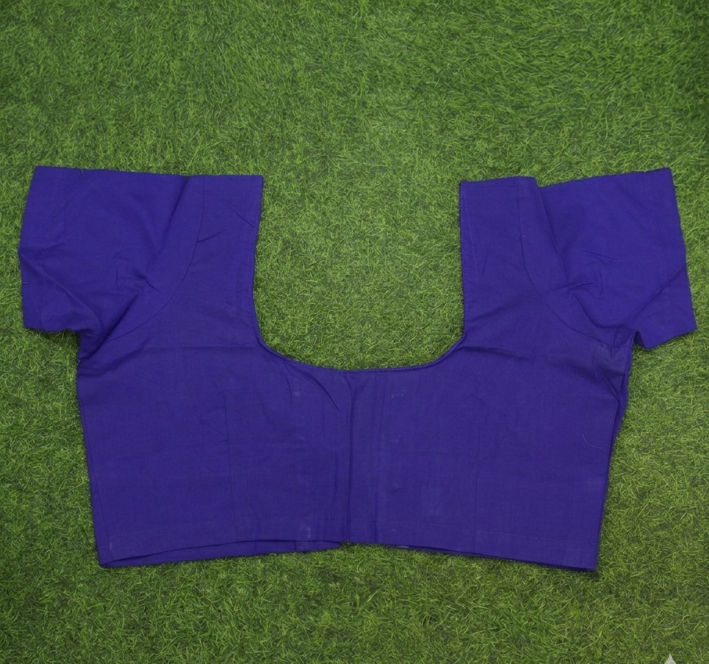 Premium Royal Blue two by two Cotton Readymade Blouse