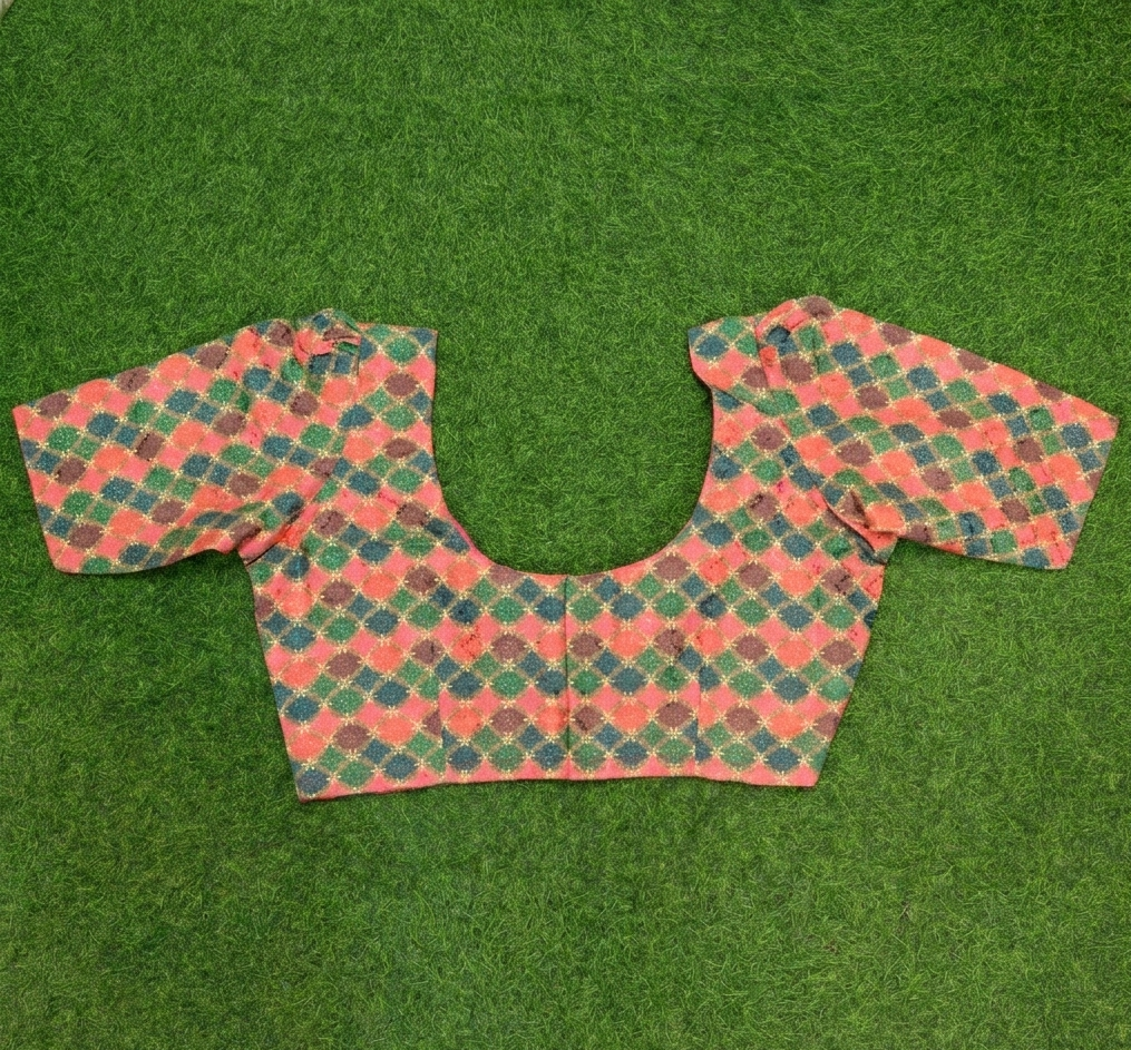 Elegant Multi-Color Geometric Print Readymade Cotton Blouse