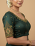 Dark Green Silk Cotton Blouse - Aari Work
